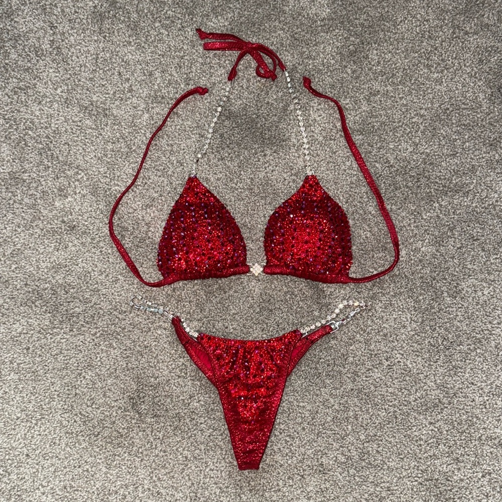 KH Red Crystal Competition Bikini Set.
